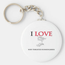 I Love Ruby-Throated Hummingbirds Keychains