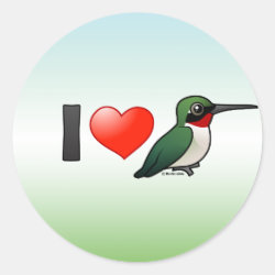 I Love Ruby-throats Round Sticker