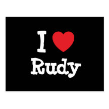 I love Rudy heart T-Shirt Post Cards