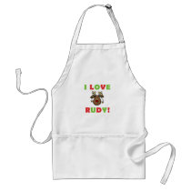 I Love Rudy Reindeer aprons by christmasshop I Love Rudy Reindeer aprons