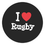 I love Rugby heart custom personalized stickers