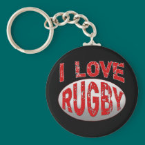 I Love Rugby Tshirts, Apparel and Products keychains