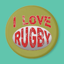 I Love Rugby Tshirts, Apparel and Products magnets