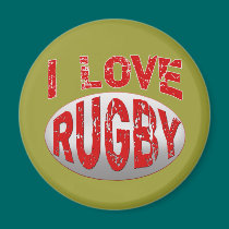 I Love Rugby Tshirts, Apparel and Products magnets