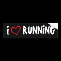 I Love Running Bumper Sticker bumper stickers