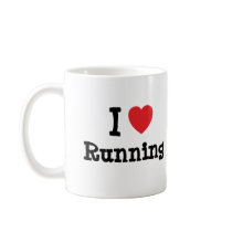 I love Running heart custom personalized mugs