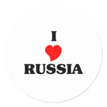 I Love Russia Round Sticker
