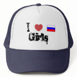 I Love Russian Girl Mesh Hats