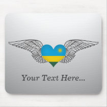 I Love Rwanda -wings Mouse Pad