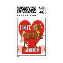 I Love Saddlebreds Heart Postage Stamps
