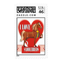 I Love Saddlebreds Heart Postage Stamps