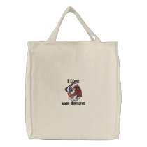 I Love Saint Bernards Embroidered Bag embroidered bags by MenagerieMayhem I Love Saint Bernards Embroidered Bag embroidered bags