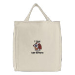 I Love Saint Bernards Embroidered Bag