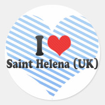 I Love Saint Helena (UK) Round Sticker