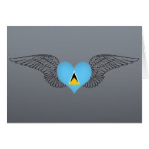 I Love Saint Lucia -wings Greeting Cards