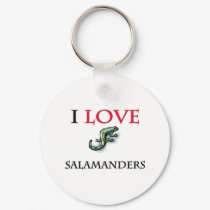 I Love Salamanders keychains