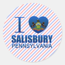 I Love Salisbury, PA Round Stickers