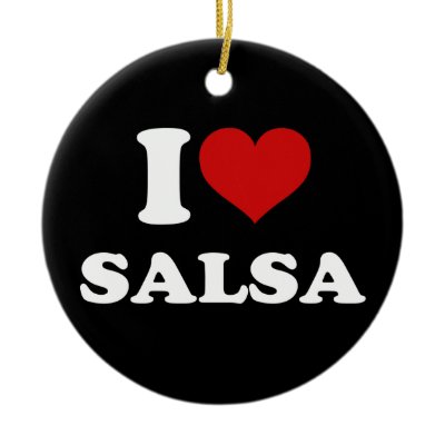 I Love Salsa Christmas Ornament