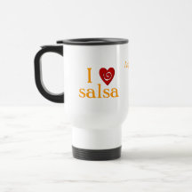 I Love Salsa Swirl Heart Latin Dancing Custom Mugs