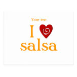 I Love Salsa Swirl Heart Latin Dancing Custom Post Card