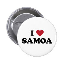 I Love Samoa Pinback Buttons