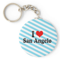 I Love San Angelo, United States Keychains