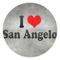 I Love San Angelo, United States Round Stickers