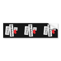 I Love San Antonio Texas Bumper Stickers