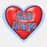 I Love San Diego Heart Stickers