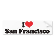 I Love San Francisco Bumper Stickers