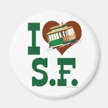 I love San Francisco Cable Cars Refrigerator Magnet