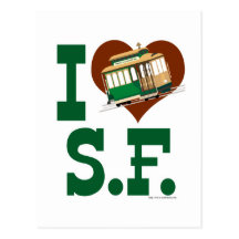 I love San Francisco Cable Cars Postcard
