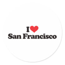 I Love San Francisco Round Stickers