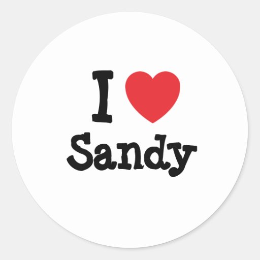I Love Sandy Heart T Shirt Classic Round Sticker Zazzle