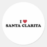I Love Santa Clarita California Round Sticker
