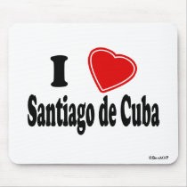I Love Santiago de Cuba mousepads