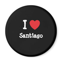 I love Santiago heart custom personalized magnets