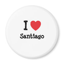 I love Santiago heart custom personalized magnets