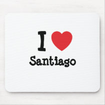 I love Santiago heart custom personalized mousepads