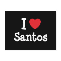 I love Santos heart custom personalized Post Card