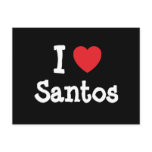 I love Santos heart custom personalized Post Card