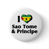 I Love Sao Tome And Principe Flag Buttons