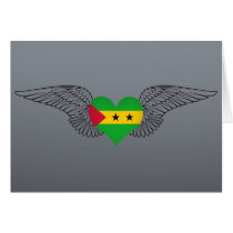 I Love Sao Tome and Principe -wings Greeting Cards