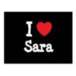 I love Sara heart T-Shirt Postcards