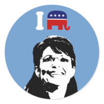 I Love Sarah Palin 3 stickers by Politicaltshirts I Love Sarah Palin 3 stickers