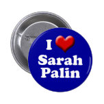 I love Sarah Palin Button (Red Heart Palin Button) buttons