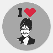 I Love Sarah Palin / I Heart Sarah Palin Round Stickers