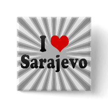 I Love Sarajevo, Bosnia and Herzegovina Pinback Buttons