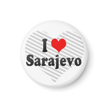 I Love Sarajevo, Bosnia and Herzegovina Refrigerator Magnets