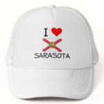 I Love SARASOTA Florida Trucker Hats